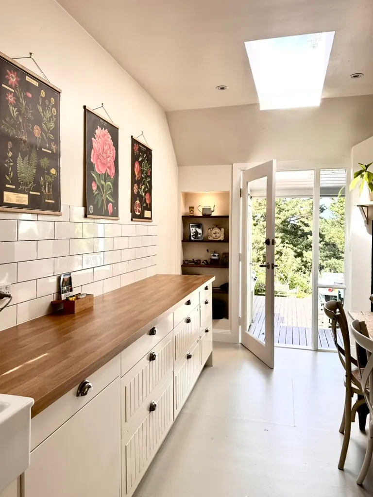 Kitchen galley — bench styled as shown