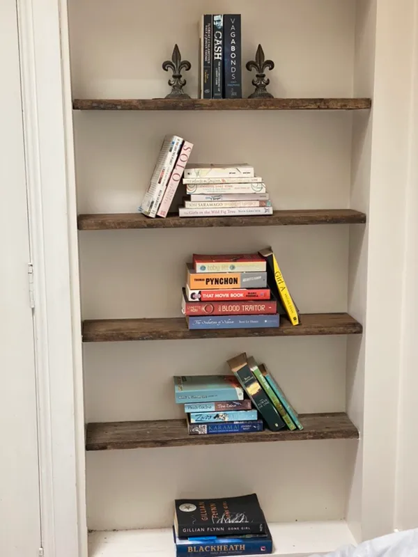 Lounge bookshelf — arranged as shown